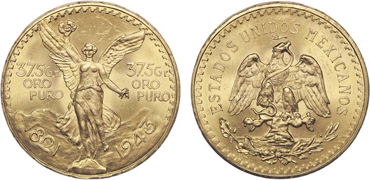 Gold - 50 Pesos 1943; KM.482; ... 