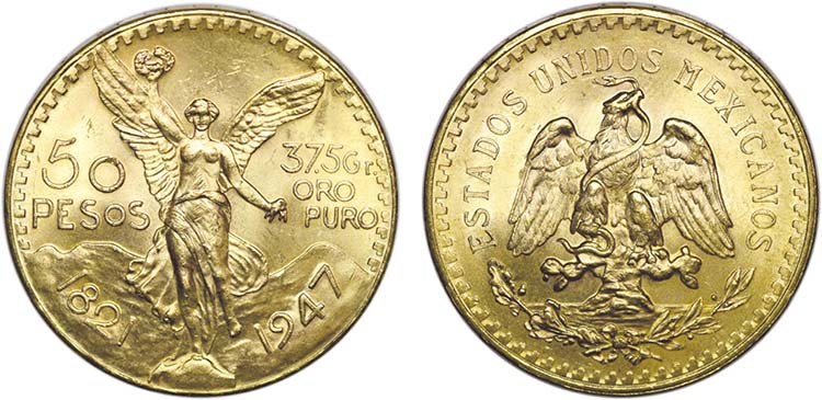 Gold - 50 Pesos 1947; KM.481; ... 
