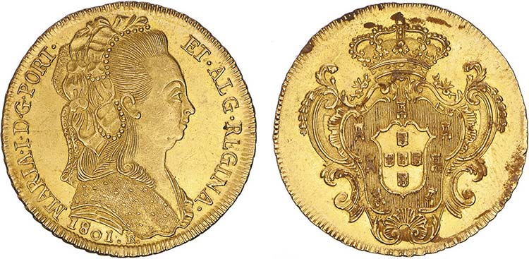 D. Maria I - Ouro - Peça 1801 R; ... 
