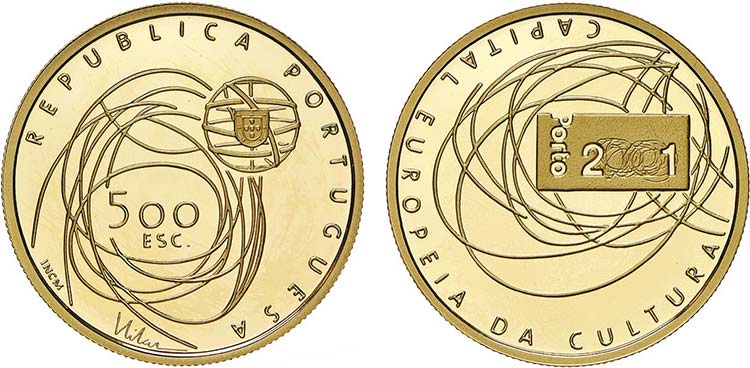 República - Ouro - 500$00 2001; ... 