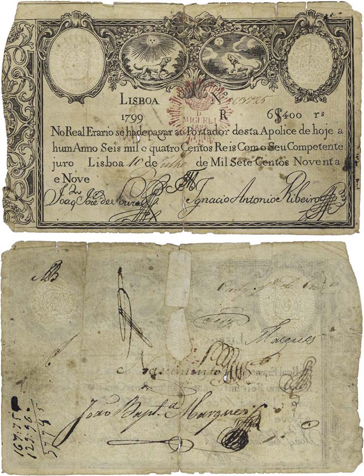 Apólices - 6$400 Réis 1799; imp, ... 
