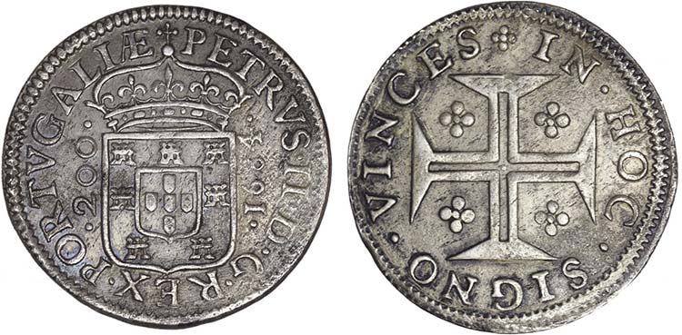 D. Pedro II - Meio Cruzado 1684; ... 