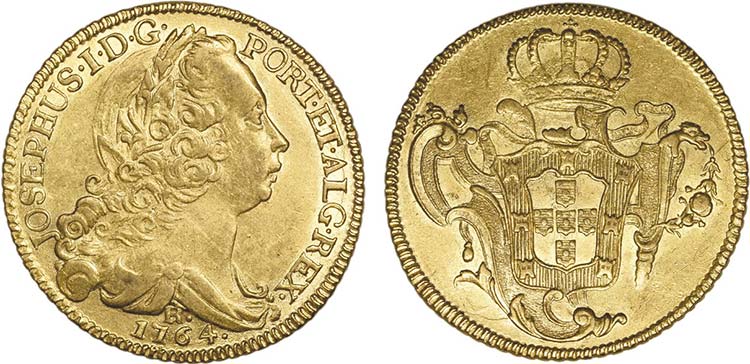 D. José I - Ouro - Peça 1764 R; ... 