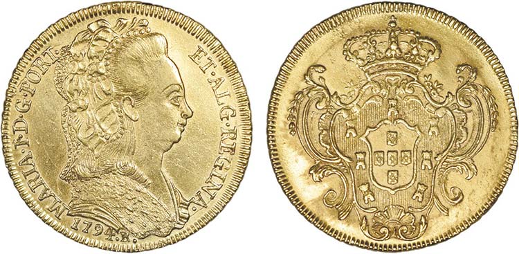D. Maria I - Ouro - Peça 1794 R; ... 