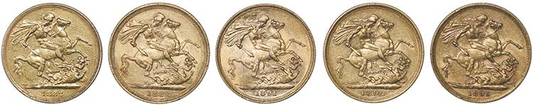 Australia - Lot (5 Coins) - Gold - ... 