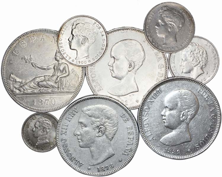 Spain - Lot (8 Coins) - 5 Pesetas ... 