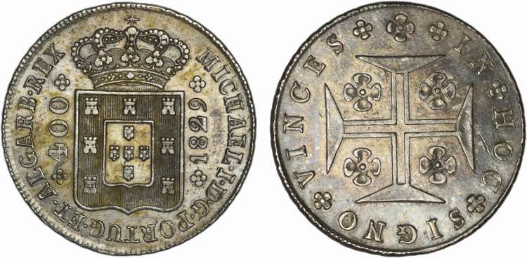 D. Miguel I - Cruzado Novo 1829; ... 