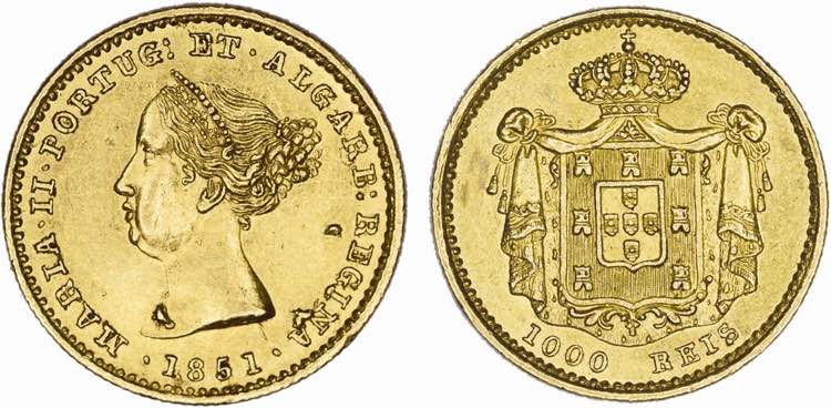 D. Maria II - Ouro - 1000 Réis ... 