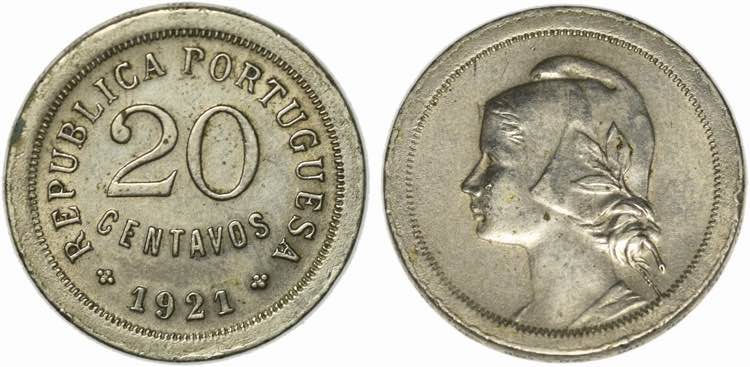 República - 20 Centavos 1921; ... 