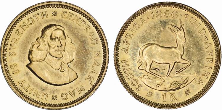 South Africa - Gold - 1 Rand 1966; ... 