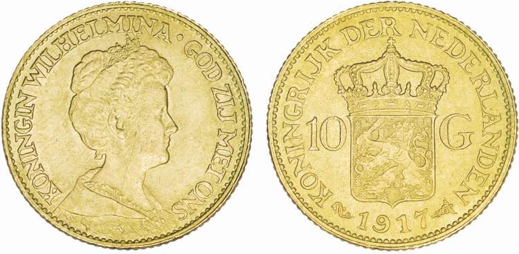 Países Baixos - Ouro - 10 Gulden ... 