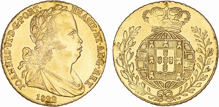 D. João VI - Ouro - Peça 1822; ... 