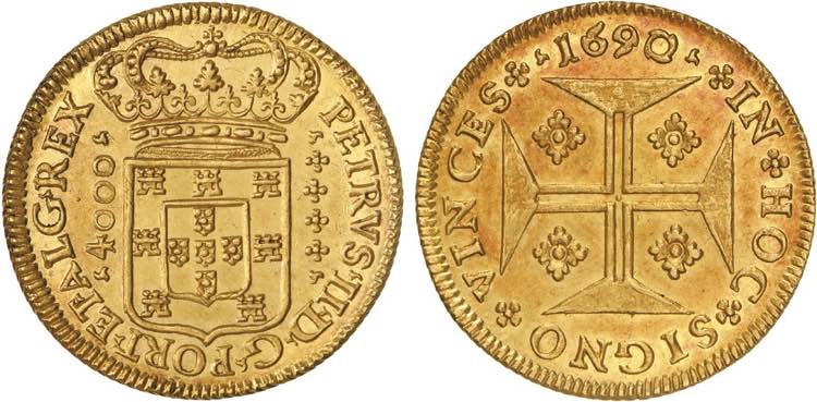 D. Pedro II - Ouro - Moeda 1690, ... 