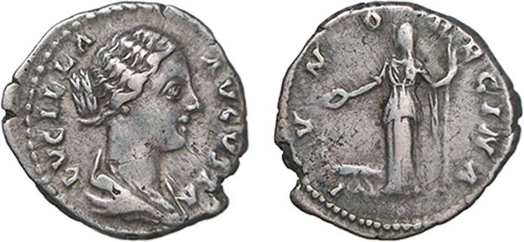 Roman - Lucilla - Denarius; IVNO ... 