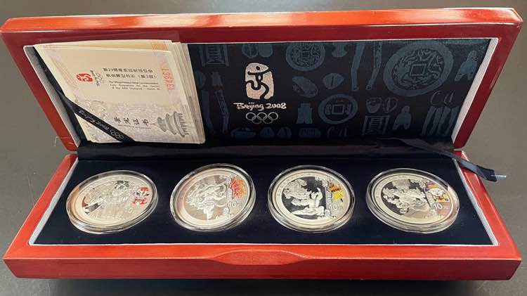 China - Silver - 4 Coins - 10 Yuan ... 