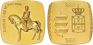 Medals - Gold - Medal 1963; D. Carlos I, Rei ... 