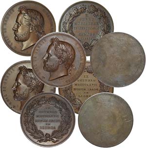 Medals - Lot (4 Medals) - Copper; Tin - 1867 ... 