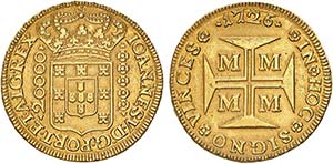 D. João V - Ouro - Dobrão 1726 M, ... 