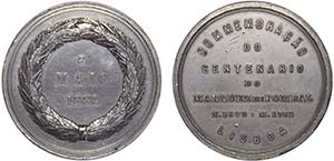 Medalhas - Estanho - 1882 - Comemorativa do ... 