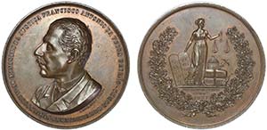 Medalhas - Cobre - 1887 - C. Maia - Dedicada ... 