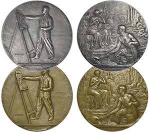 Medals - Lot (2 Medals) - Silver; Copper - ... 