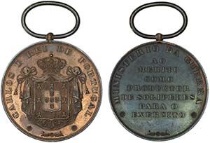 Medalhas - Cobre - Ministério da Guerra; ... 