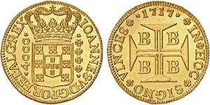 D. João V - Ouro - Moeda 1717 B, G.103.04, ... 