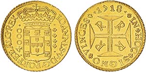 D. João V - Ouro - Moeda 1718 R, G.102.18, ... 