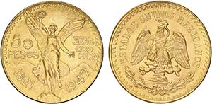 Mexico - Gold - 50 Pesos 1947, KM.481, ... 