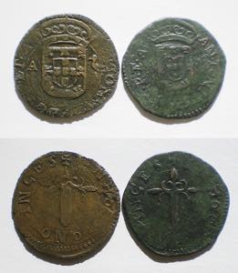 D. António I - Lote (2 moedas) - 4 Reais ND ... 