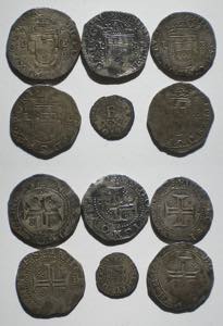 D. Filipe II - Lote (6 moedas) - Tostão L-B ... 