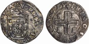 D. João IV - Tostão; E; anveso descentrado ... 