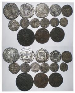 D. João IV - Lote (14 moedas) - Meio ... 