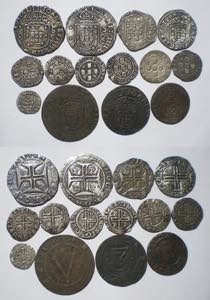 D. João IV - Lote (14 moedas) - Meio ... 