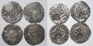 D. Afonso VI - Lote (4 moedas) - Carimbos ... 