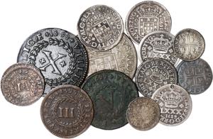 D. Pedro II - Lote (13 moedas) - Cruzado ... 