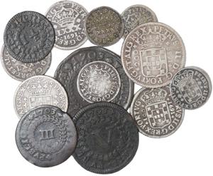 D. Pedro II - Lote (13 moedas) - 12 Vinténs ... 