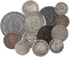 D. Pedro II - Lote (13 moedas) - 12 Vinténs ... 