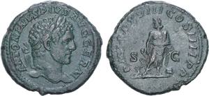 Roman - Caracalla (198-217) - Dupondius; P M ... 