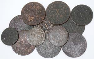 D. Maria I e D. Pedro III - Lote (12 moedas) ... 