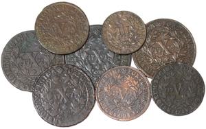 D. Maria I - Lote (8 moedas) - X Réis 1791, ... 