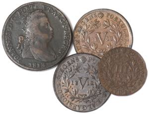 D. João Príncipe Regente - Lote (4 moedas) ... 