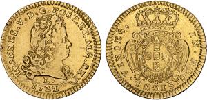 D. João V - Ouro - Meio Escudo 1722 ... 
