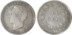 D. Luís I - 100 Réis 1869; G.09.04; BC