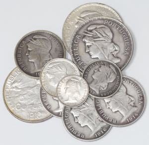 República - Lote (10 moedas) - 1$00 1910 (5 ... 