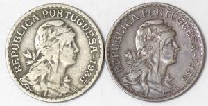 República - Lote (2 moedas) - 1$00 1935 ... 