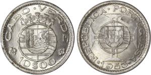 Cabo Verde - República - 10$00 1953; ... 
