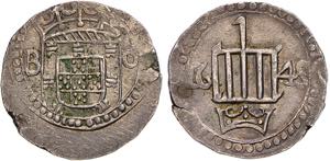 Índia - D. João IV - 2 Tangas 1645; B-O, ... 