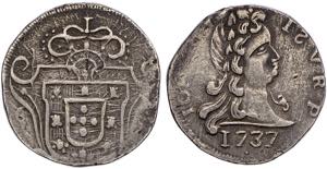 Índia - D. João V - Rupia 1737; Goa; ... 