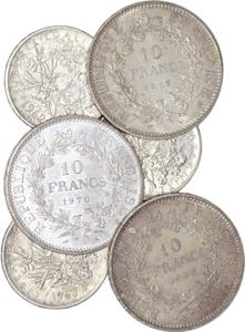 France - Lote - 10 Francs 1965, 1966, 1967, ... 